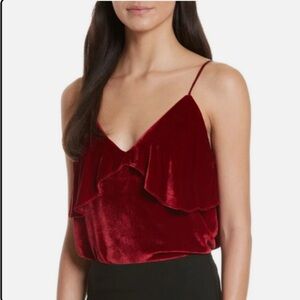 ALICE+OLIVIA Ruffle Velvet Camisole M
